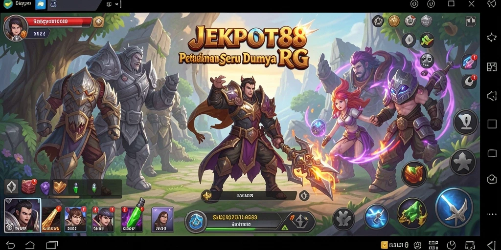 Screenshot gameplay JEKPOT88 yang menampilkan aksi seru dalam dunia RPG.