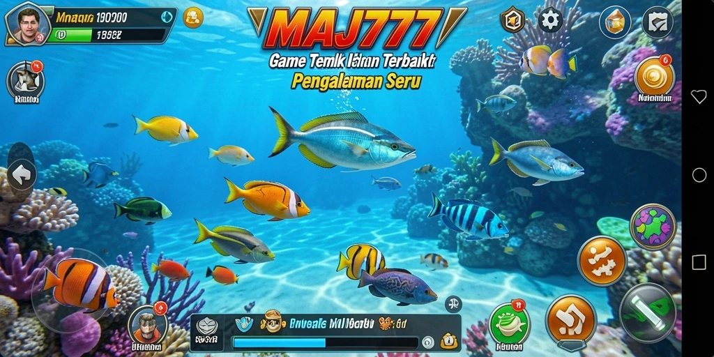 Screenshot gameplay MAJ777 yang menunjukkan aksi menembak ikan.