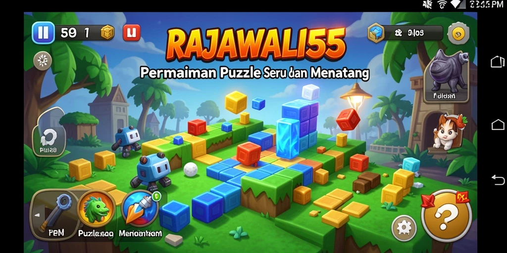 Tampilan gameplay menantang dalam RAJAWALI55 yang penuh warna.