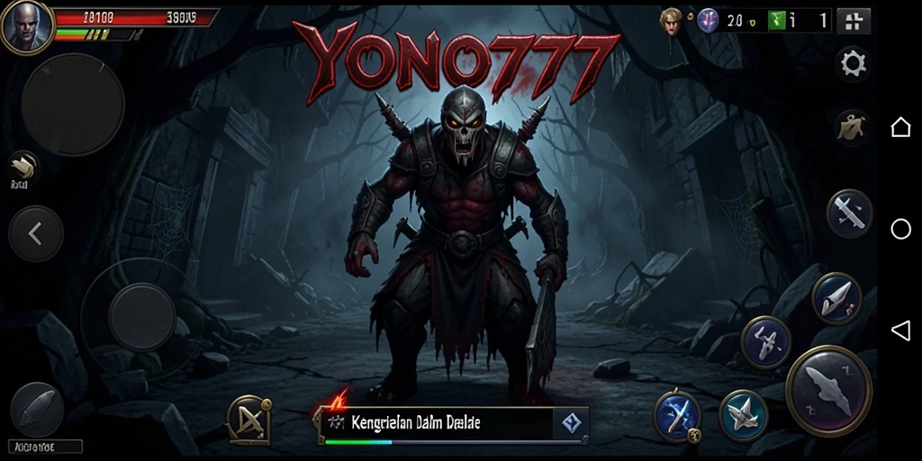 Screenshot YONO777 menunjukkan karakter dalam kegelapan yang mencekam.